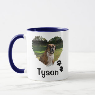 Personalised Heart and Paws Pet Photo Two-Tone Cof Mug