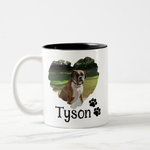 Personalised Heart and Paws Pet Photo Two-Tone Coffee Mug