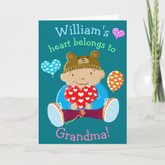 Personalised Heart Belongs To Grandma Thank You Card