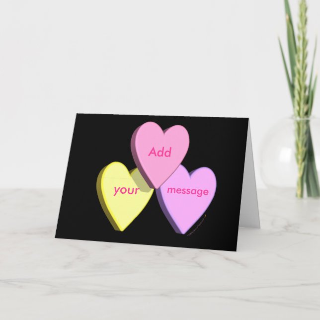 Personalised Heart Candy Card (black) (Front)