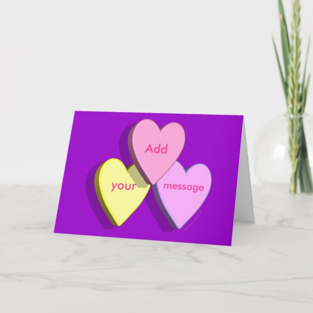 Personalised Heart Candy Card (purple) (Front)