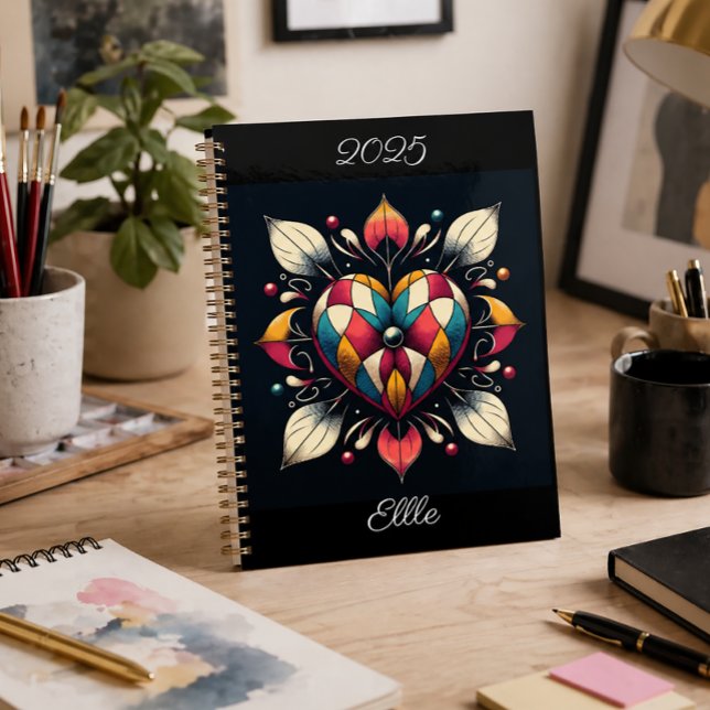 Personalised Heart Design Colourful  Bold Artistic Planner (Creator Uploaded)