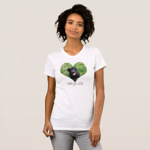 Personalised Heart Dog Pet Photo and Name T-Shirt