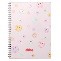 Personalised Heart Eyes Happy Face  Notebook