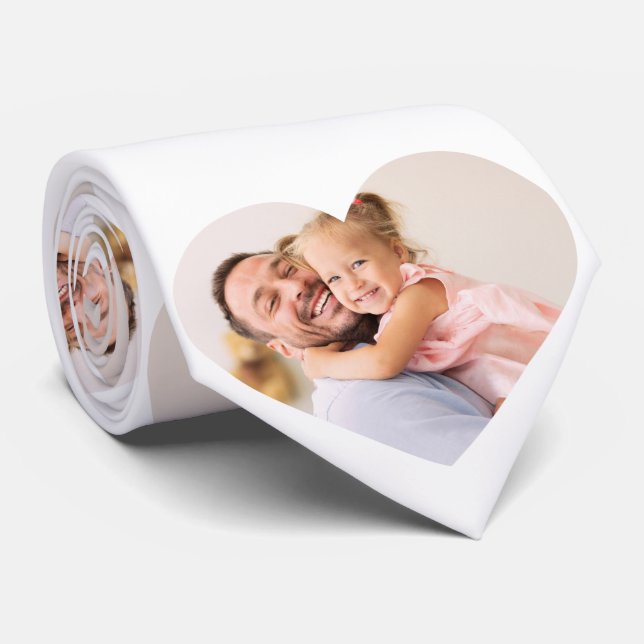 Personalised Heart Family Photo Neck Tie (Rolled)