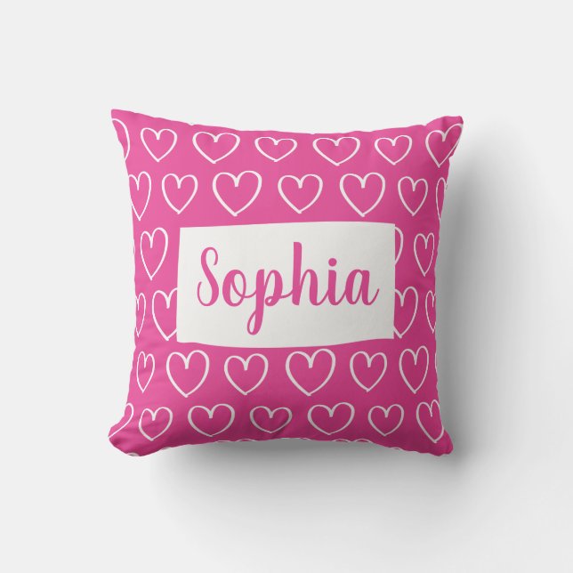 Personalised Heart Girls' Pillow - Pick your (Front)