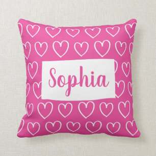 Personalised Heart Girls' Pillow - Pick your
