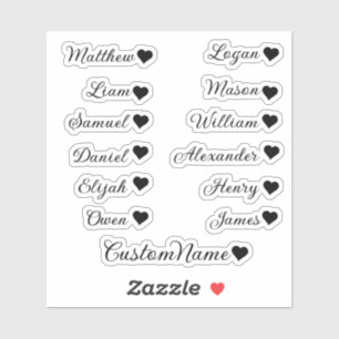 Personalised Heart Guest List – 12 Custom Name