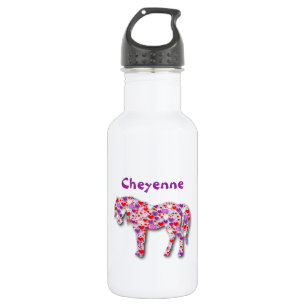 Personalised Heart Horse Pink - 532 Ml Water Bottle