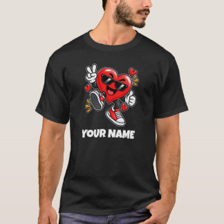 Personalised Heart Name & Custom Text T-Shirt
