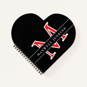 Personalised Heart Notebook with Monogram & Name