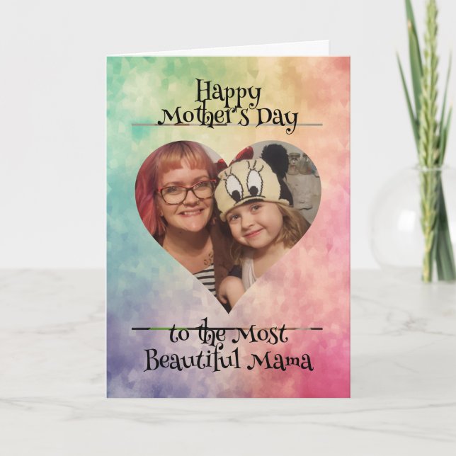 Personalised Heart Photo and Message for Mum Card (Front)