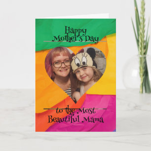 Personalised Heart Photo and Message for Mum Card