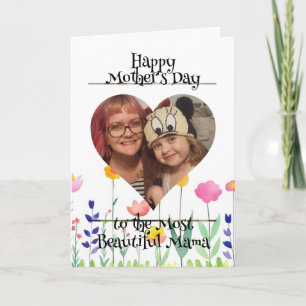 Personalised Heart Photo and Message for Mum Card