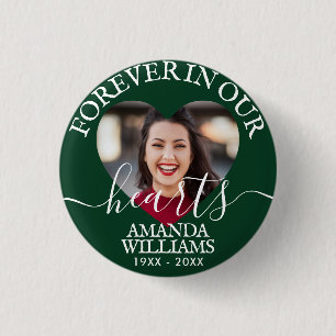 Personalised Heart Photo Memorial 3 Cm Round Badge