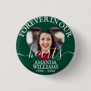 Personalised Heart Photo Memorial 3 Cm Round Badge