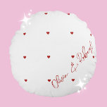 Personalised Heart Pillow for Couples<br><div class="desc">Celebrate love and cherish your special moments with our "Customisable Love Heart Pillow". Perfect for Valentine's Day, anniversaries, or as a thoughtful gift for the newlyweds, this white pillow adorned with romantic red hearts adds a touch of elegance and warmth to any space. On the right side, the pillow features...</div>