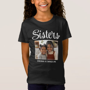 Personalised Heart Script Photo SISTERS T-Shirt