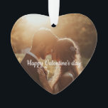 Personalised Heart-Shape Valentin Acrylic Ornament<br><div class="desc">Celebrate love with this elegant heart-shaped acrylic ornament featuring "Happy Valentine's Day" and a romantic couple's photo. Perfect as a thoughtful gift, keepsake, or home decoration to honour your special day. Personalise it to add names, dates, or messages to create a unique memento for couples. Ideal for Valentine's Day, anniversaries,...</div>
