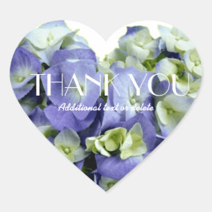 Personalised Heart-shaped Hydrangea Thank You Heart Sticker