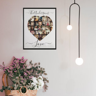 Personalised heart Shaped Photo collage template  Canvas Print
