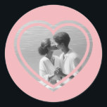 Personalised Heart Shaped  Photo Wedding  Classic Round Sticker<br><div class="desc">Personalised photo heart stickers for wedding,  engagement or Valentine's Day parties.</div>