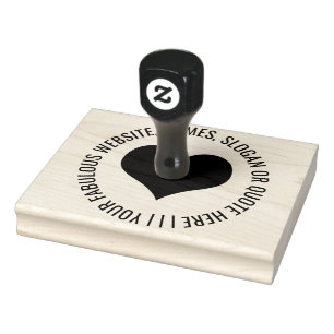 Personalised Heart-shaped rubber ink stamp