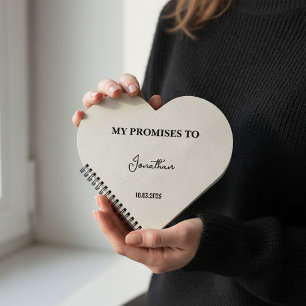 Personalised Heart-Shaped Vow Book  My Promises to