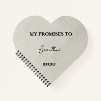 Personalised Heart-Shaped Vow Book| My Promises to Notebook