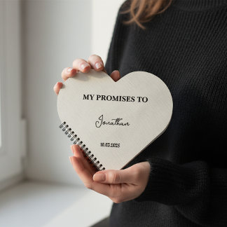 Personalised Heart-Shaped Vow Book| My Promises to Notebook