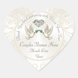 Personalised Heart Shaped Wedding Stickers, Love B Sticker