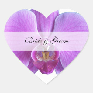 Personalised Heart Stickers Wedding -- Orchid