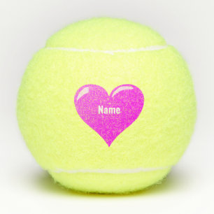 Personalised Heart Tennis Balls with Custom Name