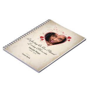 Personalised Heart-Themed Memorial Guest Book