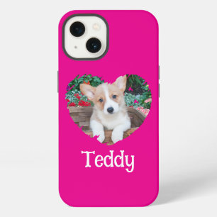 Personalised Heart with Paw Prints & Photo iPhone 13 Case