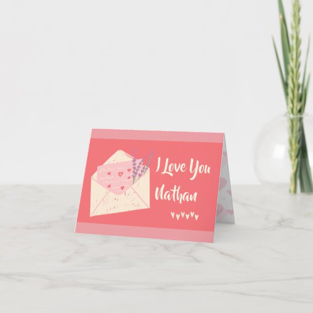 Personalised Hearts I Love You Valentines Day Card (Front)