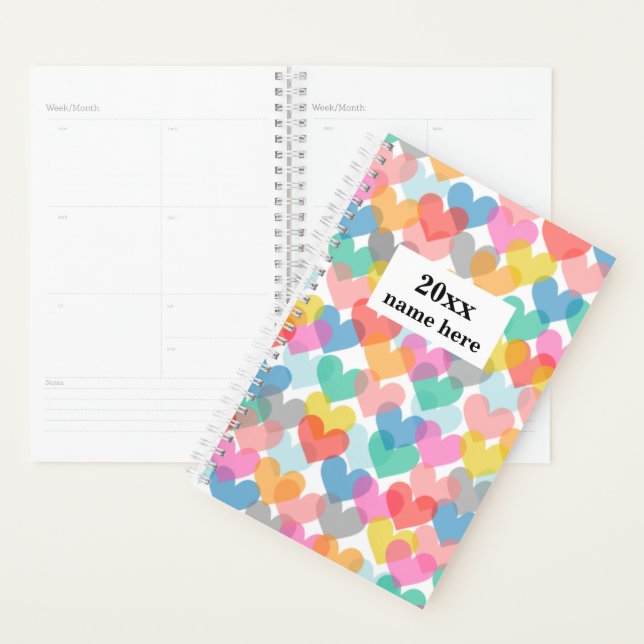 Personalised Hearts Planner (Display)