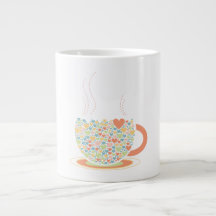 Personalised Hearts Printed Tea-Coffee Mug