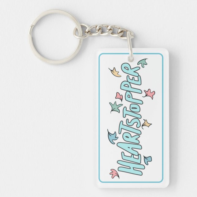 Personalised Heartstopper White Key Ring (Front)