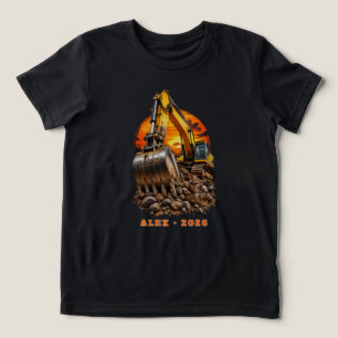 Personalised Heavy Duty Excavator Tri-Blend Shirt