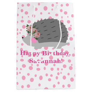 Personalised Hedgehog Birthday Gift Bag
