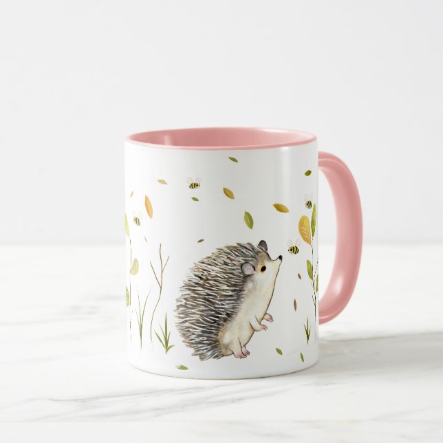 Personalised hedgehog mug (Front Right)