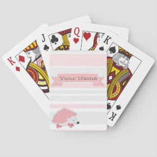 Personalised Hedgehog Playing Cards