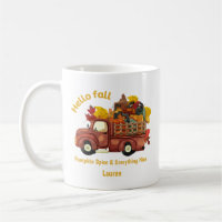 Personalised Hello Fall Red Truck Autumn Harvest