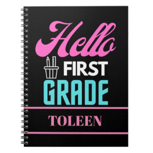 Personalised Hello First Grade Notebook