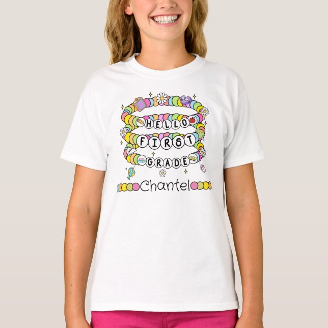 Personalised Hello First Grade t-shirt (Front)
