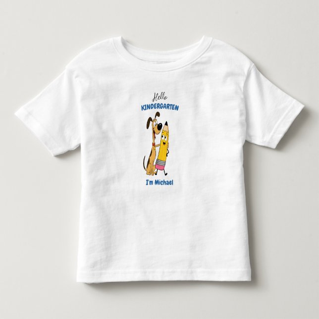 Personalised Hello Kindergarten  Toddler T-Shirt (Front)