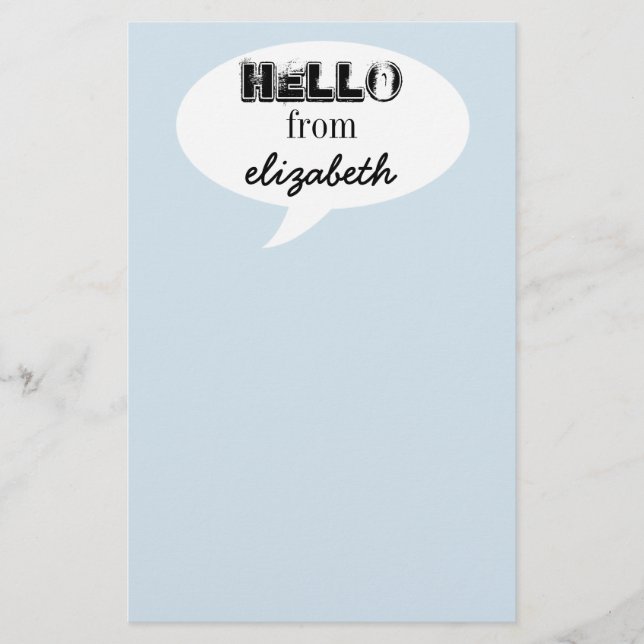 Personalised Hello Stationery (Front)