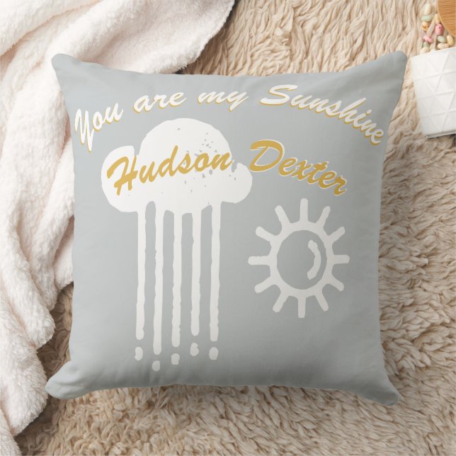Personalised Hello Sunshine Clouds and Sun Cushion (Blanket)
