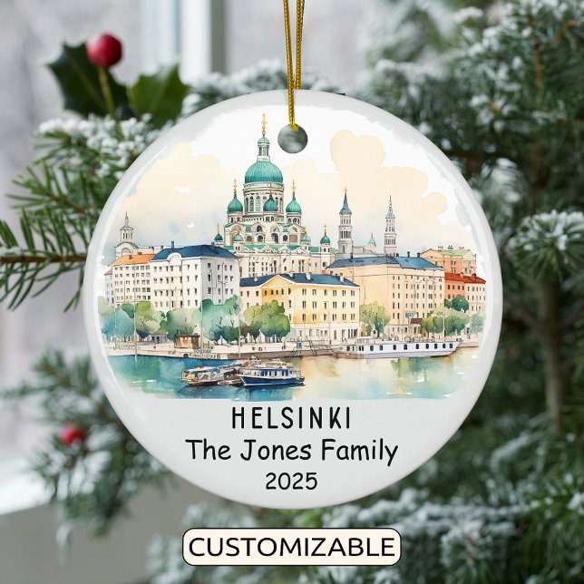 Personalised Helsinki Ornament, Finland Ceramic Tree Decoration (Creator Uploaded)